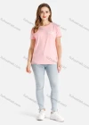 Wholesale Women's Casual Letter Crew Neck Short Sleeve Tee - Liuhuamall