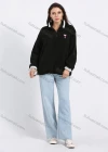 Wholesale Women's Casual Quarter Zip Stand Collar Embroidery Pullover Teddy Coat - Liuhuamall