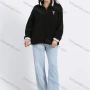 Wholesale Women's Casual Quarter Zip Stand Collar Embroidery Pullover Teddy Coat preview