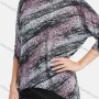 Wholesale Women's Casual Allover Abstract Print Round Neck 3/4 Sleeve Loose Fit High Low Hem Blouse preview
