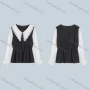 Wholesale Women's Elegant Ruched Peter Pan Collar Raglan Poet Sleeve Peplum Top FS281# preview