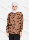 Wholesale Women's Casual Allover Ink Print Long Sleeve Curved Hem Button Down Shirt 1295# - Liuhuamall