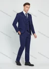 Wholesale Men's Business Lapel One Button Plain Suit Jacket With Waistcoat 3 Piece Set - Liuhuamall