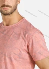 Wholesale Men's Leaf Print Round Neck Short Sleeve Tee - Liuhuamall