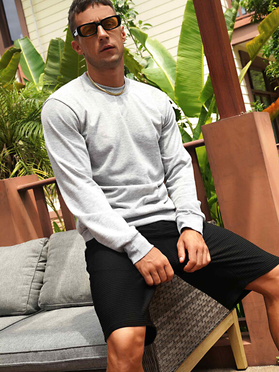 Men's Basics Plain Round Neck Long Sleeve Pullover Sweatshirt HD3022#, Clothing Wholesale Market -LIUHUA, All Categories