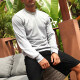Men's Basics Plain Round Neck Long Sleeve Pullover Sweatshirt HD3022# Gray Clothing Wholesale Market -LIUHUA