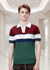 Wholesale Men's Color Block Polo Shirt Stylish Short Sleeve Design with Bold Stripes 3617# - Liuhuamall