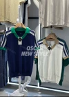 Wholesale Men's Casual Short Sleeve T-Shirt Sporty Design with Contrast Collar and Stripes 3627# - Liuhuamall