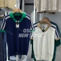 Wholesale Men's Casual Short Sleeve T-Shirt Sporty Design with Contrast Collar and Stripes 3627# preview