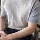 Wholesale Men's Colorblock T-Shirt Unique Short Sleeve Design with Pocket Detail 6824# White Clothing Wholesale Market Liuhua