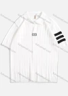 Wholesale Men's Ribbed Short Sleeve Polo Shirt Trendy Design with Contrast Stripes 6825# - Liuhuamall