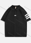 Wholesale Men's Ribbed Short Sleeve Polo Shirt Trendy Design with Contrast Stripes 6825# - Liuhuamall