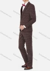 Wholesale  Men's Button Blazer&Vest&Suit Pants 3-Piece Plaid Slim Fit Suit Sets - Liuhuamall