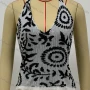 Wholesale Women's Casual Halter Scoop Neck Sleeveless Graphic Crop Knit Top preview