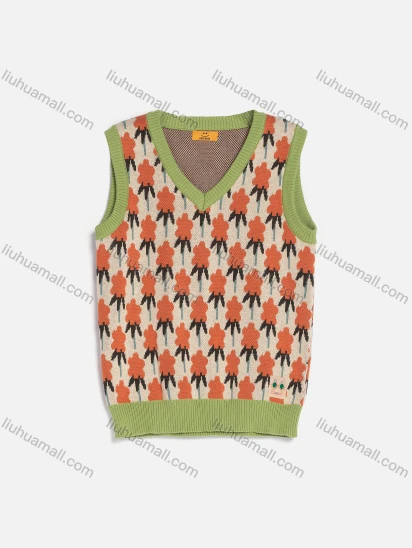 Wholesale Kid's Casual Crew Neck Sleeveless Cartoon Graphic Knit Sweater Vest MB21AMY453##