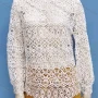 Wholesale Women's Casual Long Sleeve Embroidered Hollow Out Lace Trim Cover Up Tops preview