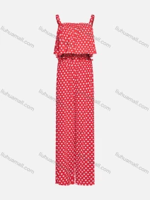 Wholesale Women's Casual Polka Dots Print Crop Cami Top & Dual Pockets Pant Sets, LIUHUA CLOTHING WHOLESALE