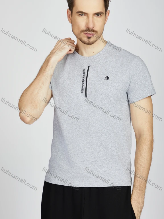 Wholesale Men's Letter Round Neck Short Sleeve Casual Slim Fit T-Shirt LY002#