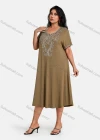 Wholesale Women's Plus Size Elegant Crew Neck Short Sleeve Embroidery Midi Dress - Liuhuamall