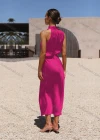 Wholesale Women's Satin Sleeveless Elegant Halter Fashion High Waist Midi Dress - Liuhuamall