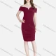 Wholesale Woman's Sexy Casual Off Shoulder Ruched Notched Plain Bodycon Dress 35# Clothing Wholesale Market Liuhua