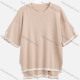 Wholesale Women's Elegant Plain Drop Shoulder Short Sleeve Layered Hem Knit Blouse & Pants 2 Pieces Set 2048# Khaki Wholesale Clothing Market & Suppliers -LIUHUAMALL