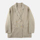 Women's Casual Lapel Button Up Dual Pockets Solid Suit Coat Khaki Clothing Wholesale Market -LIUHUA