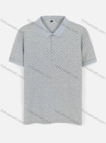 Wholesale Men's Casual Short Sleeve Allover Print Button Polo Shirts, LIUHUA CLOTHING WHOLESALE
