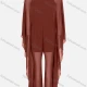 Wholesale Women's Plain Translucent Mesh Back Zip Batwing Sleeve Jumpsuit 14# Clothing Wholesale Market Liuhua