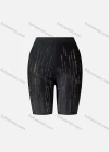 Wholesale Women's Casual High Waist Rhinestone Line Patterns Bermuda Shorts - Liuhuamall