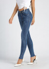 Wholesale Women's Casual 5 Pocket High Waist Zip Fly Distressed Rivet Decor Frayed Raw Hem Skinny Jean - Liuhuamall