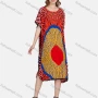 Wholesale Women's Elegant Allover Print Rhinestone Appliques Batwing Sleeve Midi Kaftan Abaya Robe Dress BFX-37-815# preview