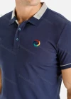 Wholesale Men's Striped Graphic Print Slim Fit Polo Shirt - Liuhuamall