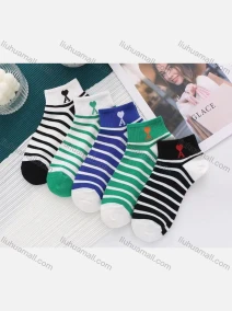 Wholesale Boys Comfy Striped Letter Print Crew Ankle Socks(10 Piece of Pack), LIUHUA CLOTHING WHOLESALE