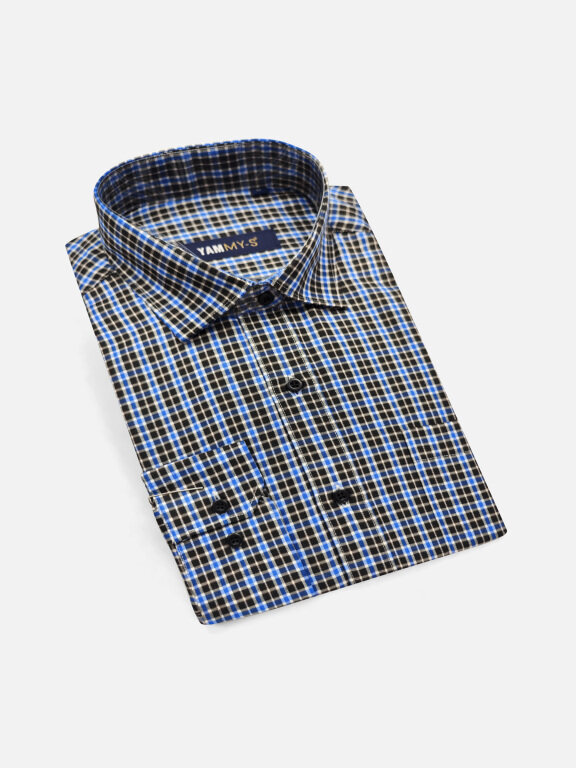 Men's Casual Plaid Print Button Down Long Sleeve Shirts YM006#, Clothing Wholesale Market -LIUHUA, MEN, Casual-Top