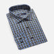 Men's Casual Plaid Print Button Down Long Sleeve Shirts YM006# Blue Clothing Wholesale Market -LIUHUA