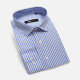 Men's Casual Plaid Print Button Down Long Sleeve Shirts YM008# Blue Clothing Wholesale Market -LIUHUA