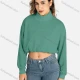 Wholesale Women's Fashion High Neck Long Sleeve Embroidery Letter Print Crop Sweatshirt LS3019# 37# Clothing Wholesale Market Liuhua
