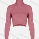 Wholesale Women's Rolled Neck Long Sleeve Crop Sweater B628# Clothing Wholesale Market Liuhua