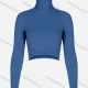 Wholesale Women's Rolled Neck Long Sleeve Crop Sweater B652# Clothing Wholesale Market Liuhua