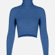 Women's Rolled Neck Long Sleeve Crop Sweater B652# Clothing Wholesale Market -LIUHUA