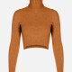 Women's Rolled Neck Long Sleeve Crop Sweater B694# Clothing Wholesale Market -LIUHUA