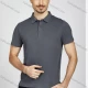 Wholesale Men's Casual Plain Short Sleeve Split Hem Slim Fit Polo Shirt AXM-003# Gray Clothing Wholesale Market Liuhua