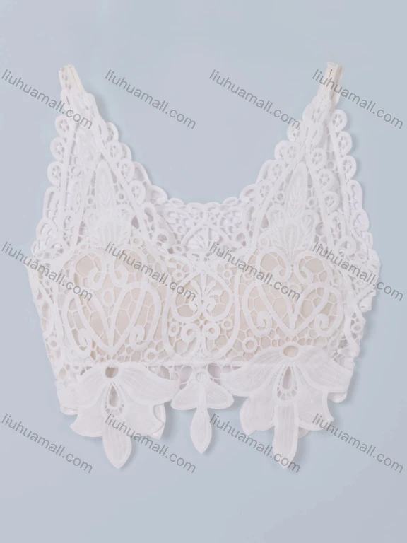 Wholesale Women's Sexy Crochet Guipure Lace Camisoles With Built-in Bra