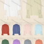 Wholesale Women's Casual Plain Crew Neck Bell Sleeve Button Down Sheer Lace Shirt preview