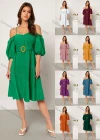 Wholesale Women's Casual Off Shoulder Spaghetti Strap Plain Dress With Belt - Liuhuamall