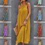 Wholesale Women's Casual Halter Guipure Lace Front Swiss Dots Print Maxi Dress preview