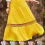 Wholesale Women's Casual Shired Hollow Out Ruffle Hem Plain Midi Skirts preview