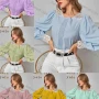Wholesale Women's Casual Plain Guipure Lace Long Sleeve Blouse preview