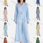 Wholesale Women's Casual Plain V Neck Long Sleeve Jumpsuit With Belt A-1024# preview